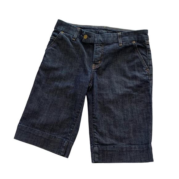 Citizens of Humanity Womens Y2K Blue Dark Wash Denim Bermuda Jean Shorts Size 28 - Picture 9 of 9